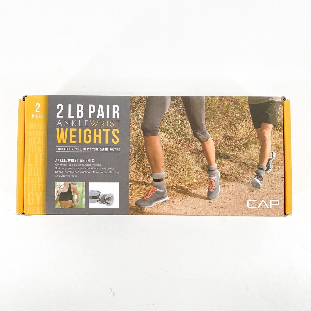CAP Ankle Wrist Weights 2 Lb Set Pair Gray 1 lb each Home Workout Muscle NEW